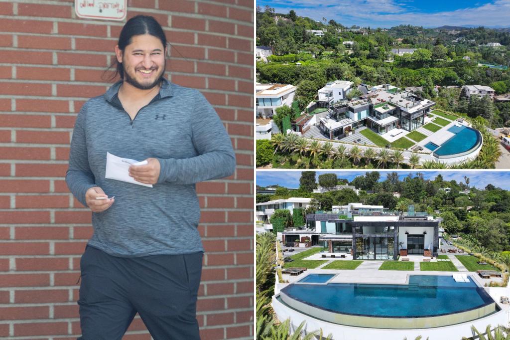 nypost's tweet photo. Powerball winner Edwin Castro splurges on new $47M LA mansion in latest lavish purchase after $2B win https://t.co/K998jmijTT https://t.co/v7DzIfmPi4