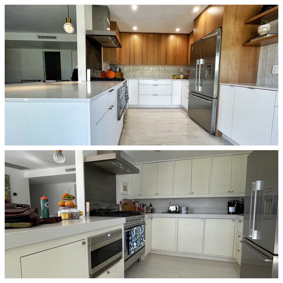huntsdesigns's tweet photo. Before and After pics for warm contemporary kitchen designed by Josh here at HKD. https://t.co/XeEjIM243H