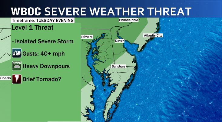 ⛈️ STORMY NIGHT AHEAD...

A line of showers and thunderstorms is approaching the Mid-Atlantic.

Aside from some brief downpours, Delmarva will be quiet for the next few hours.

Late this evening, though, some strong storms will be possible on parts of Delmarva.