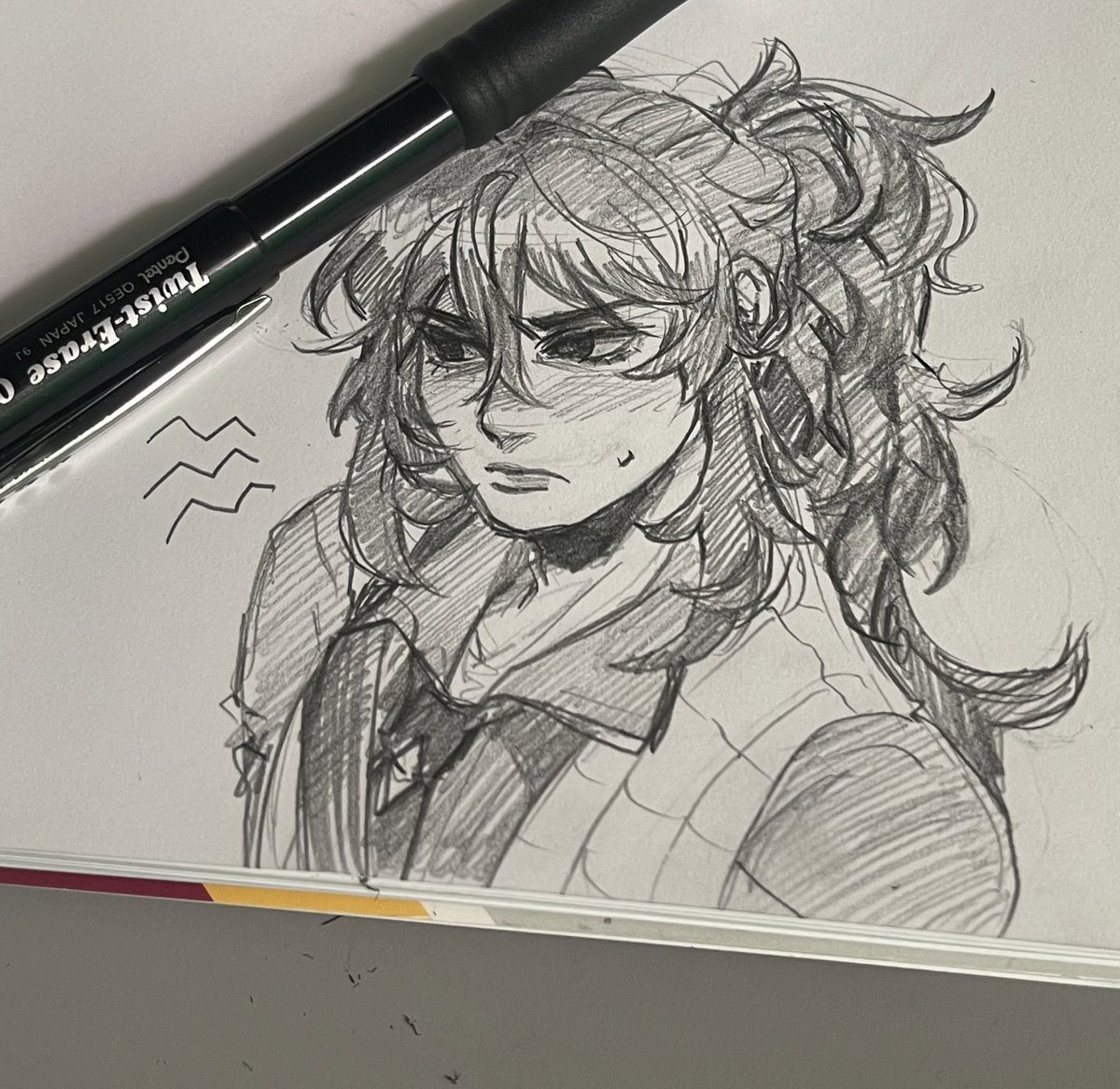 because people seemed to like my other kaeya, here's a grumpy diluc from class 