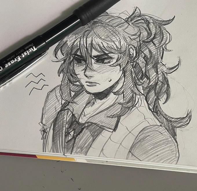 because people seemed to like my other kaeya, here's a grumpy diluc from class 