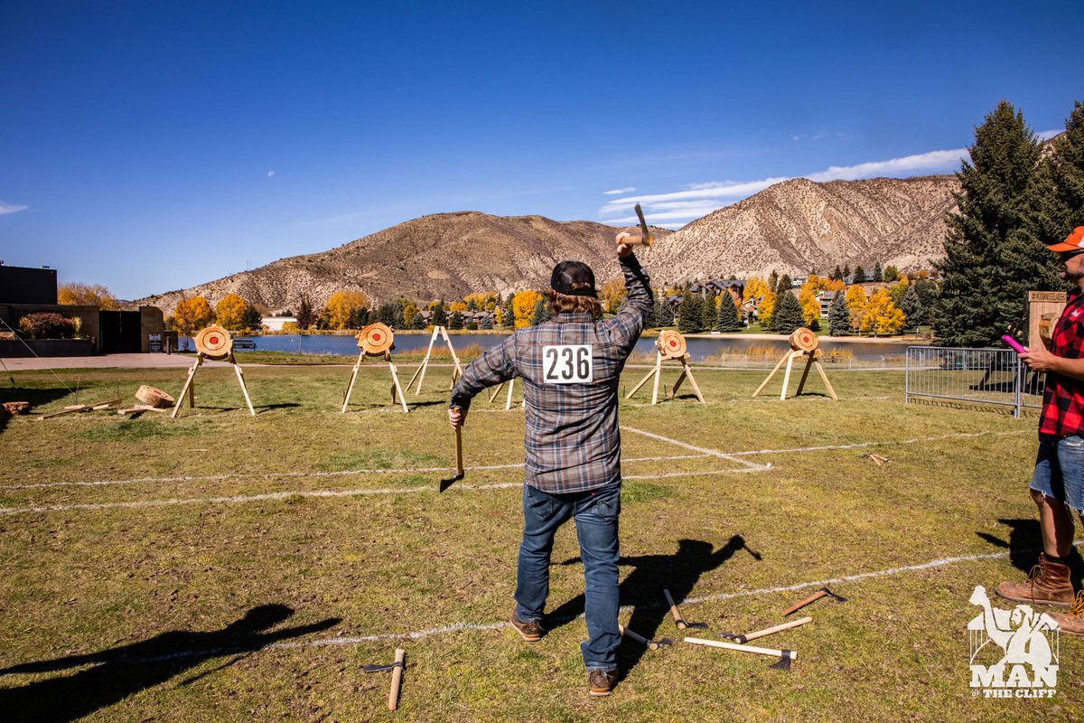 ManoftheCliff's tweet image. We all know you have a favorite lumberjacktivity! Is it axe throwing, keg toss, spear throwing, caber toss, speed chopping, archery, or just drinking a cold beer with friends? Come get your lumberjack or jill on with us on October 14 - register at manofthecliff.com