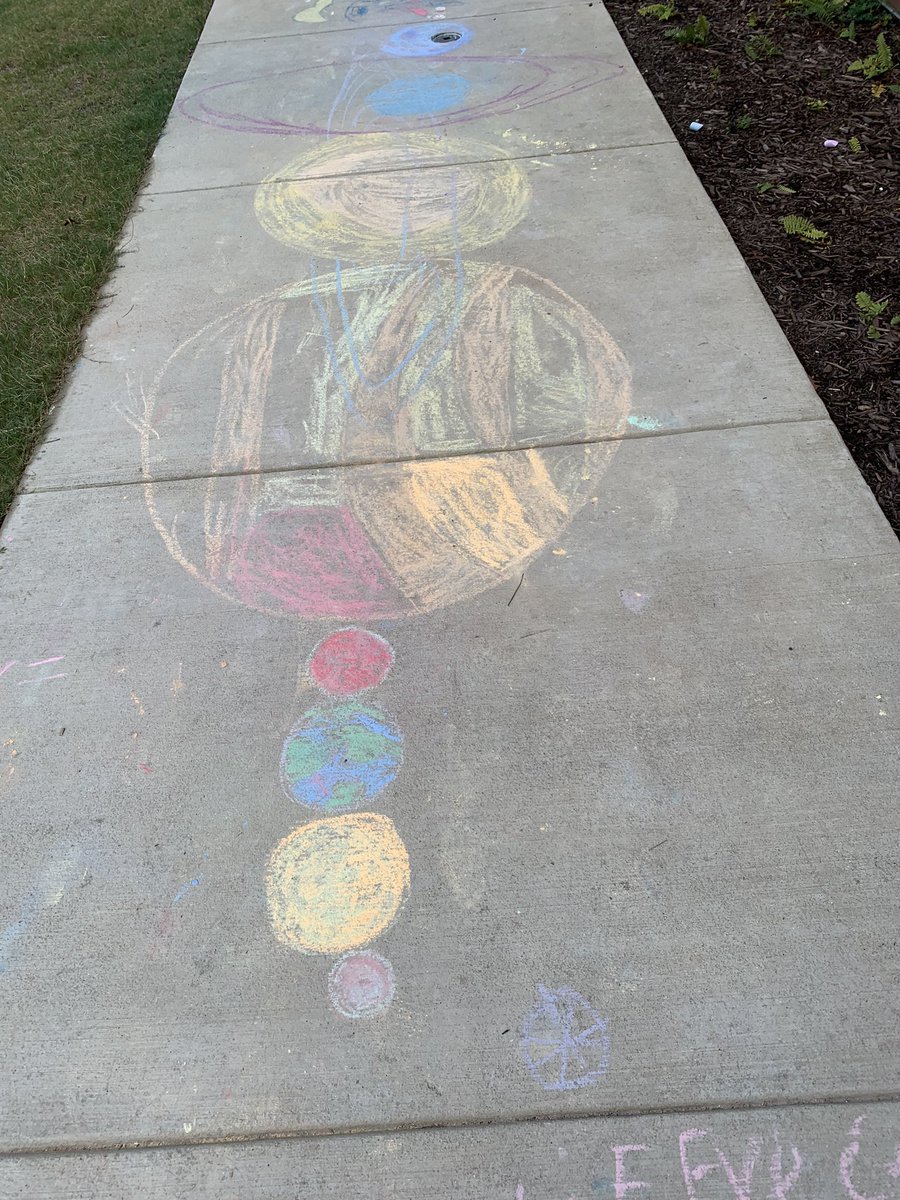 More fun chalk artist 🎨creations full of positive messages-love seeing the new additions everyday &amp; today I had a special surprise message from a previous ⭐️! 😍#ThirdStarsToTheRight and straight onto more positivity, loving, &amp; learning with our 3rd grade ⭐️s! @AFESStars