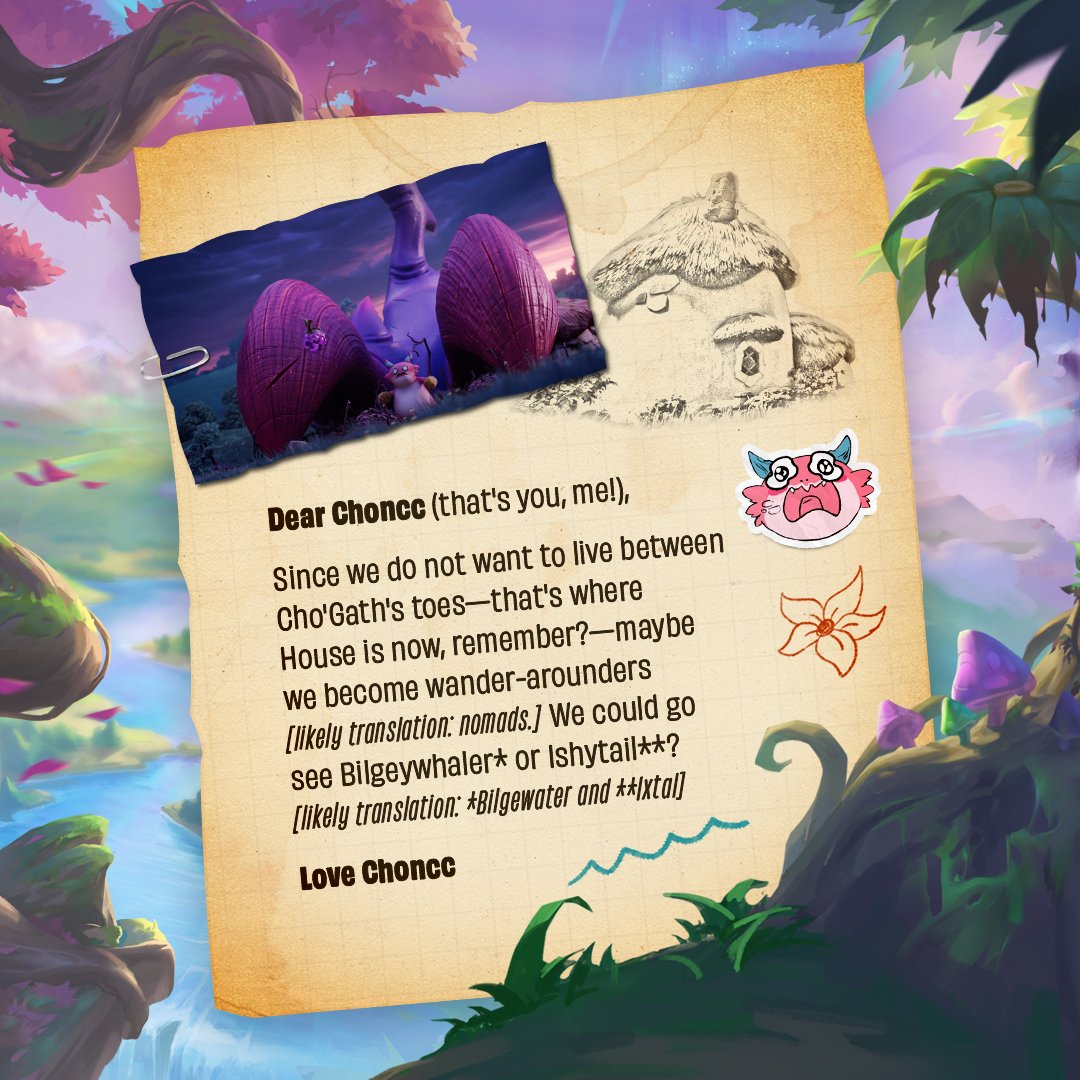 TFT's tweet photo. We've gotten our best draconic language experts to (mostly) translate the logs from Captain Choncc's voyage through Bilgewater and Ixtal. 

Maybe they'll provide some insight as you prep for your own journey in Runeterra Reforged: Horizonbound! https://t.co/4U5zVRWghT