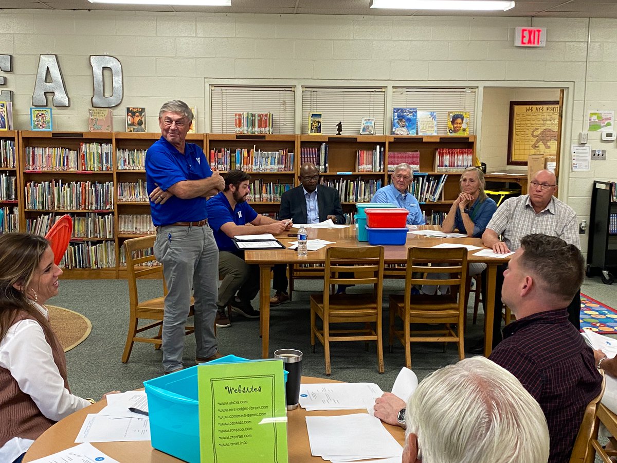 JMCSchools's tweet photo. Happening Now: County Commissioners are with us @pope_school for the monthly Ed Vision Committee meeting. They’re getting briefed on the New Pope School construction 
🚧 🏗️🦺🧱Keep an eye on our live newsletter for budget and timeline details Friday >>>> https://t.co/yKyP8JCUck https://t.co/ZMeInr37Ss