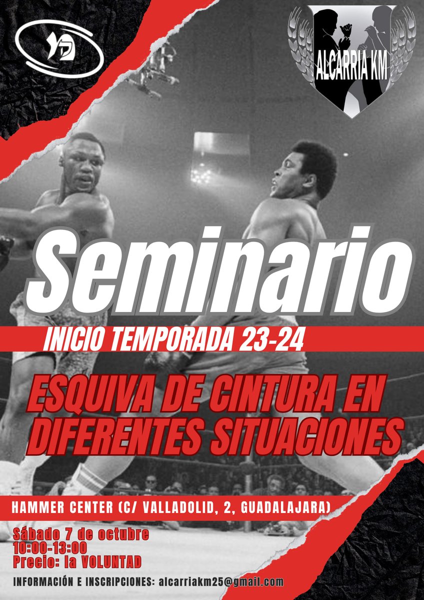 FEKM_RD_SPAIN's tweet photo. La escuela #Alcarria Krav Maga organiza su primer seminario de la temporada: Esquivas de cintura para diferentes situaciones.
Sábado 7 de octubre de 10 a 13h.
Precio: La voluntad.
Información e inscripciones: alcarriakm25@gmail.com
#kravmagaspain #fekm #defensapersonal #esquivas https://t.co/eKdS8DUvF1