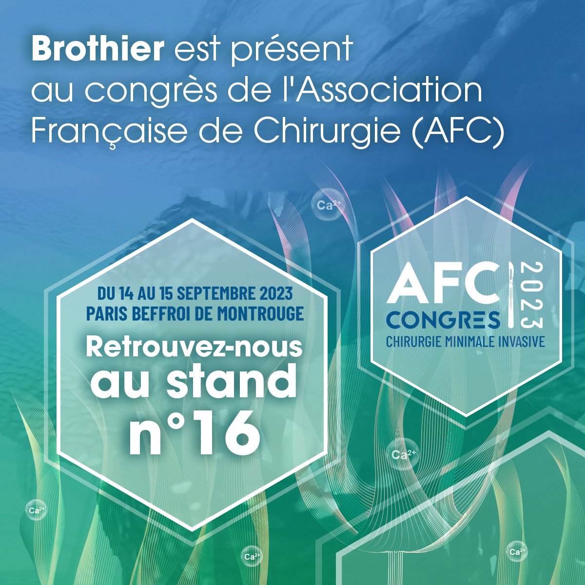 LaboBrothier's tweet image. 📣 À l’occasion de la nouvelle édition du congrès de l'Association Française de Chirurgie (AFC), qui aura lieu à Paris du 14 au 15 septembre, nous aurons le plaisir de vous accueillir au stand N°16 🤗.

#frenchtech #santé #AFC
