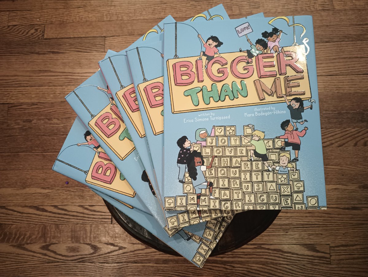 Erica Simone Turnipseed (she/her) (@turnipseederica) on Twitter photo <a href="/inkyelbows/">Debbie Ridpath Ohi</a> BIGGER THAN ME: by Erica Simone Turnipseed, illustrated by Kara Bodegon-Hikino; A Caitlyn Dlouhy Book, Atheneum/Simon & Schuster (simonandschuster.com/books/Bigger-T…); publication day 9/12/2023 (TODAY!). This is the debut picture book for both the illustrator and me! #weneeddiversebooks <a href="/inkyelbows/">Debbie Ridpath Ohi</a> BIGGER THAN ME: by Erica Simone Turnipseed, illustrated by Kara Bodegon-Hikino; A Caitlyn Dlouhy Book, Atheneum/Simon & Schuster (simonandschuster.com/books/Bigger-T…); publication day 9/12/2023 (TODAY!). This is the debut picture book for both the illustrator and me! #weneeddiversebooks