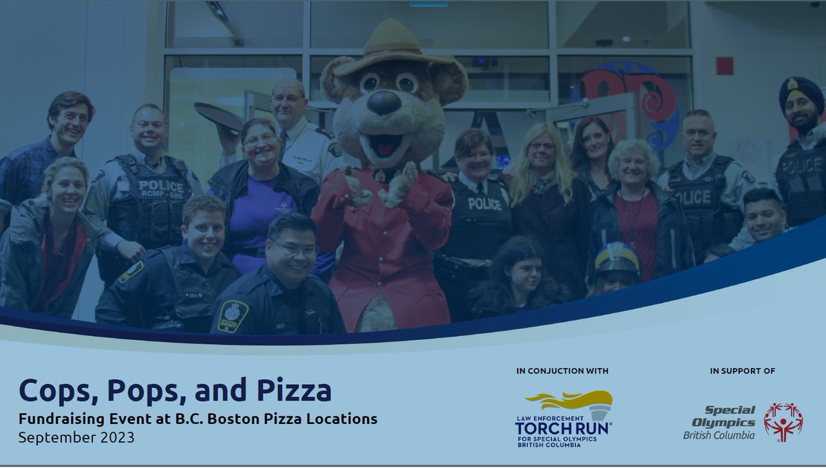 MVTP_CplHanif's tweet photo. Join myself @TransitPolice &amp; @SurreyRCMP tonight at @bostonpizza (Nordel Crossing) 12060 Nordel Way, Surrey tonight for @BCLETR's #BPCopsPopsandPizza fundraiser for @sobcsociety!! 
#IntellectualDisabilities https://t.co/C2Z0Ll0LCt