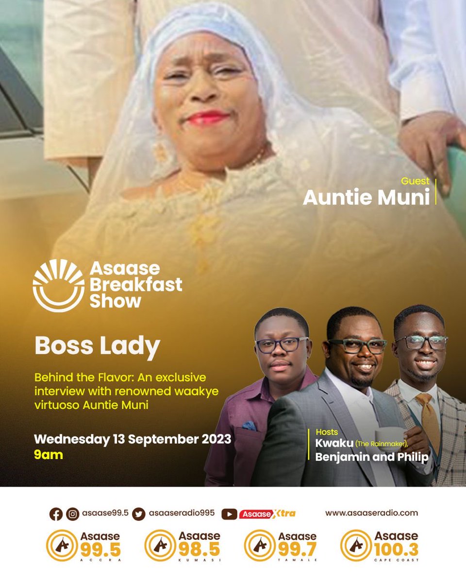 GabbyDarko's tweet photo. Yes, Auntie Muni, the Waakye Queenmother, on Asaase this Wednesday https://t.co/Ryhos86JqG
