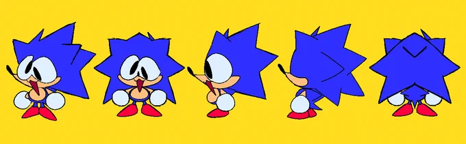 Sonk with different angles!(this is also a model reference sheet of Sonk!) 
