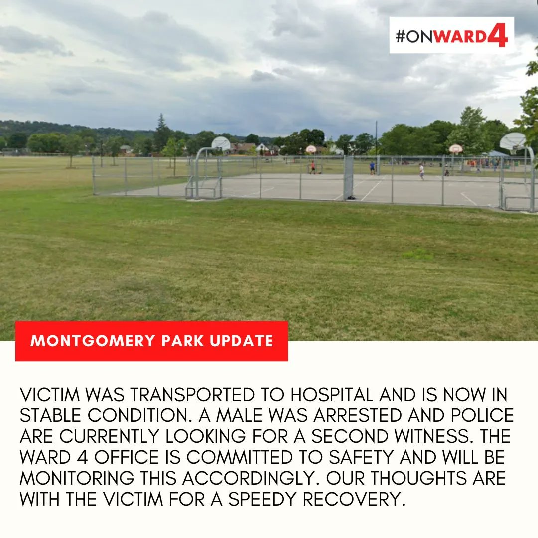 We understand the concerns of both new and long-time residents in the Montgomery Park area. Our office deeply regrets that such an incident has taken place in a park that holds a special place in our community's hearts.