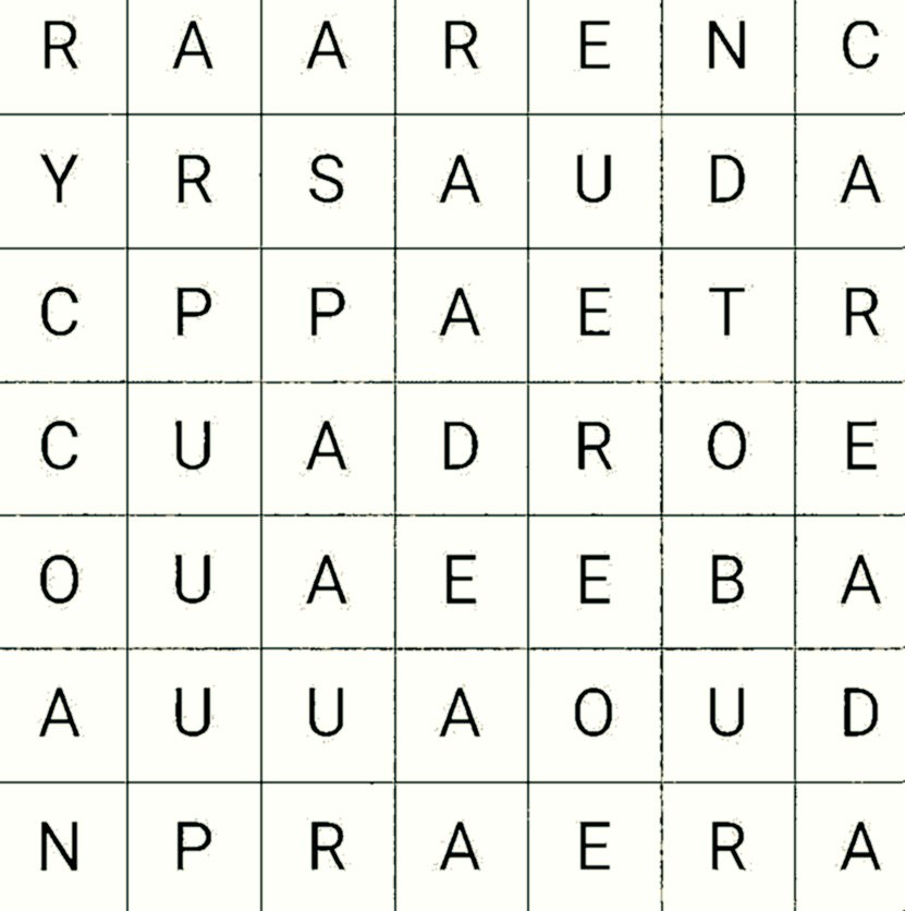 retodelsuricato's tweet photo. Sopa de letras.

🔸Si consigues Puerta haz 🔄
🔸Si consigues Cuadro❤️ https://t.co/6BXe8yN3sF