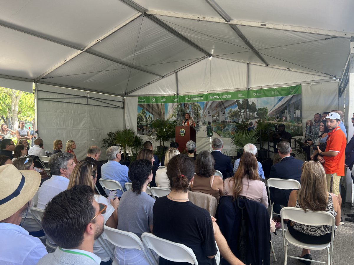 Standing ovation today for @theunderlinemia founder Meg Daly at today’s groundbreaking of phase 3 of The Underline linear park. This initiative will serve children and families from Brickell to Dadeland and everywhere in between, bringing family-friendly environmental, cultural,