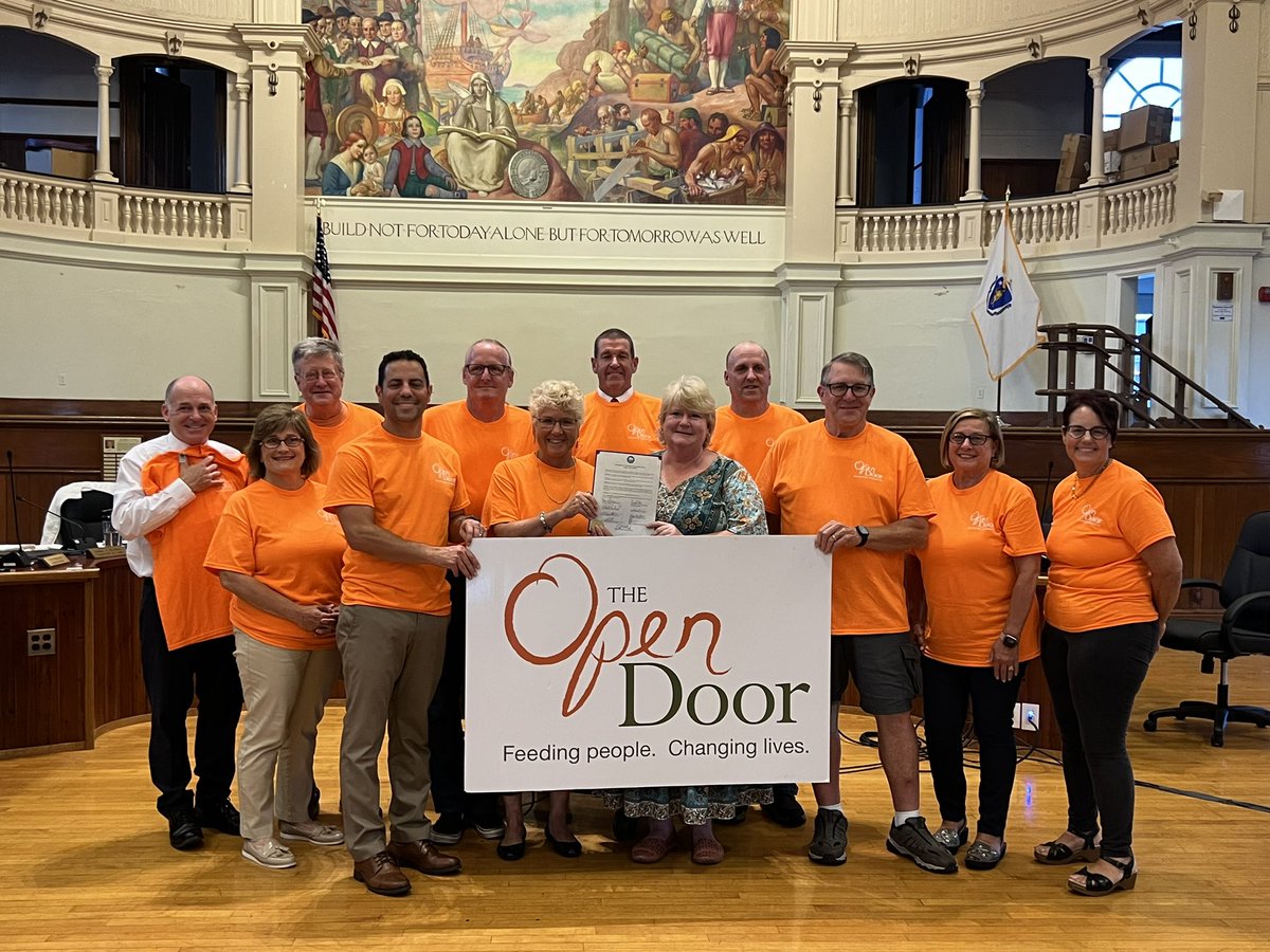 Orange suits the council: The city of Gloucester marks Hunger Awareness Month and all @TheOpenDoorMA does to help feed those on Cape Ann and the North Shore. Demand is up. To donate, go to: foodpantry.org @GDTnews