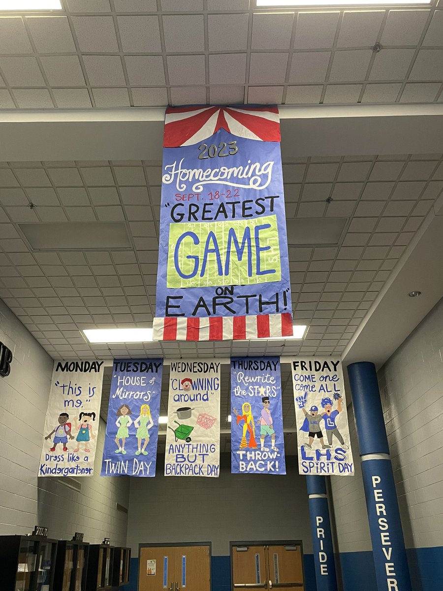Homecoming is next week! Check out the theme and dress up days! There will be a competition to see which grade level has the most participation!
