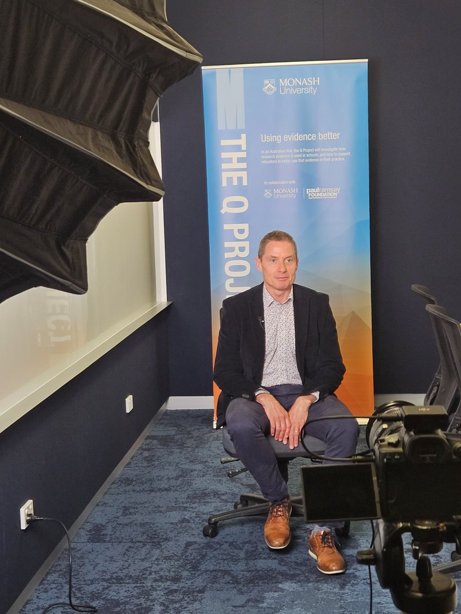 MonashQLab's tweet image. The last of our video production days! 👏
Featuring #MonashQProject Director @mark_rickinson highlighting the project's impact and story over the last 5 years. 🎉🎇
Can't wait to show you the final product...😁🎞🤫
#ResearchImpact #UsingEvidenceBetter