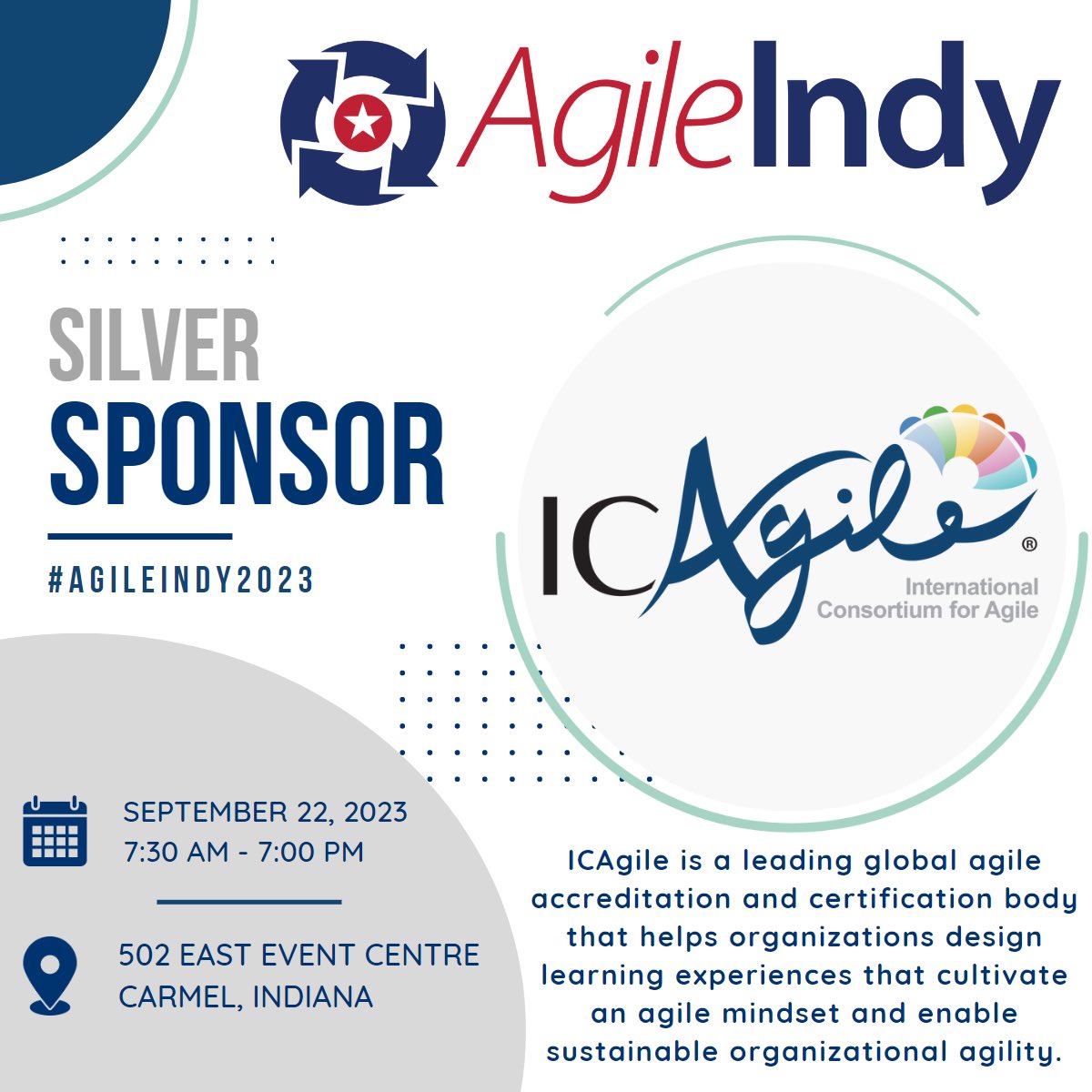 jenniferbenak's tweet image. 🎉 A BIG thank you to all our sponsors for the 2023 AgileIndy Conference! 🎉 Your invaluable support helps us bring together Agile professionals.

🔗 Conference: lnkd.in/gTgzAbjB
🔗 Buy Tickets: lnkd.in/gXsemqkJ

#AgileIndy2023 #AgileIndy @ICAgile