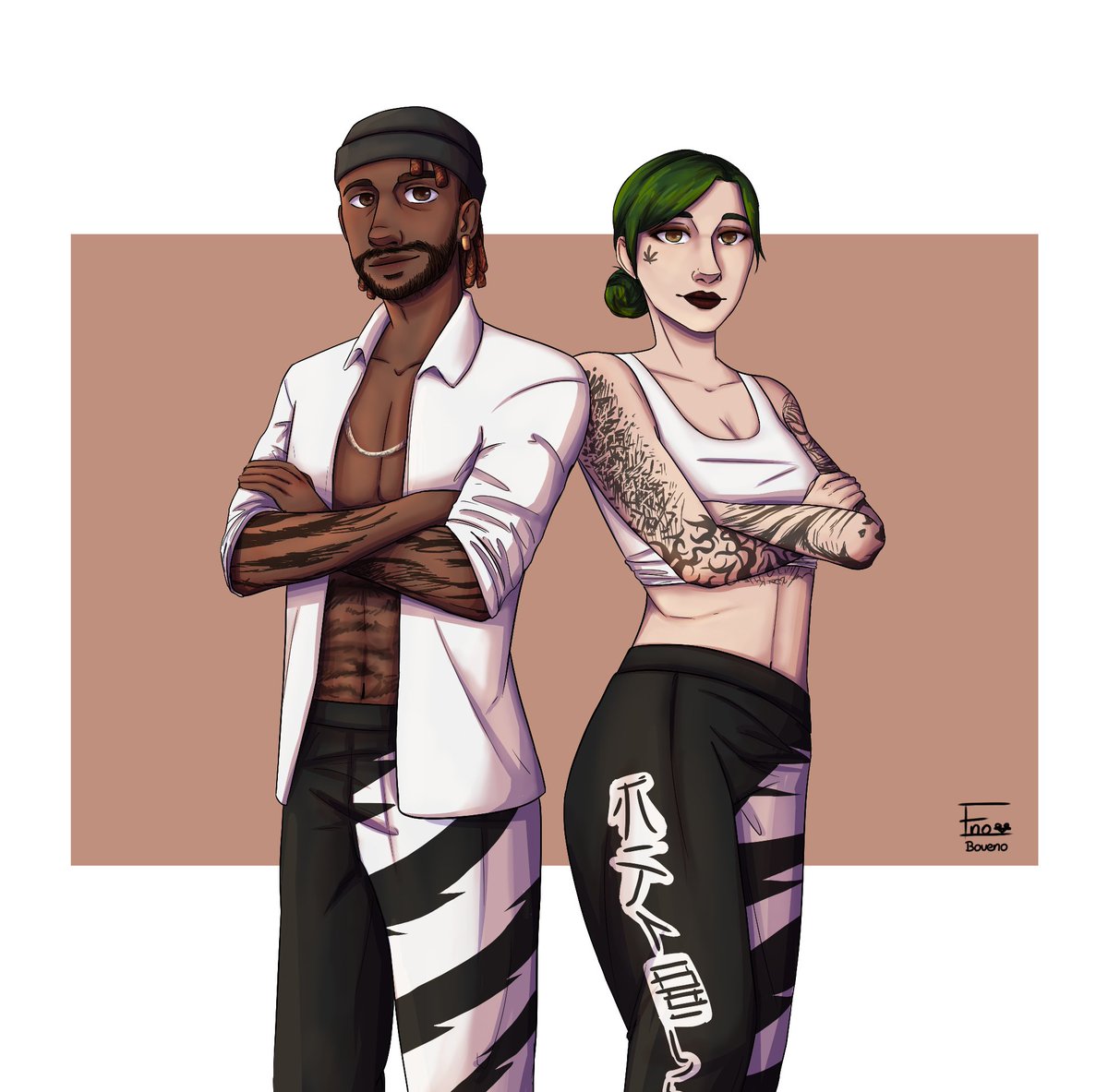 enoralad's tweet image. Elias Griffith et Ivy Colby de Eight Cut
Je pense n'avoir vu aucun fanart de 8C et je voulais absolument les représenter dans l'artbook faily, alors voilà

J'aurais aimé avoir le temps de représenter d'autres membres, mais c'était compliqué