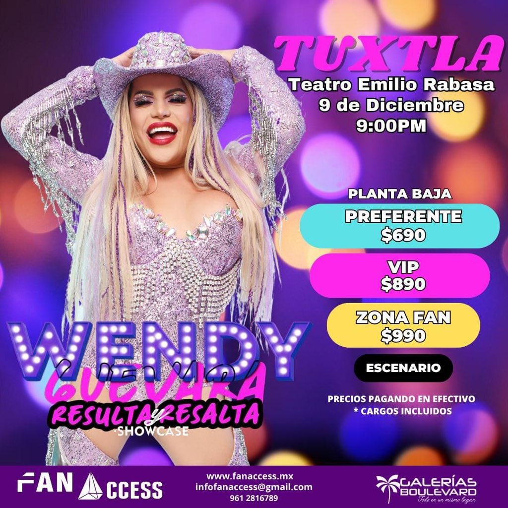 quejatechiapas's tweet photo. Hoy 11:00 am, inicia la venta de boletos del Showcase de #WendyGuevara   #TeatroEmilioRabasa  9 de Diciembre #TuxtlaGutiérrez. 

🎫 Galerías Boulevard  y https://t.co/0uAw6vhHum. 
☎ 81 1475 7679

#soywendyguevaraoficial
#soywendyguevara #WendyPerdidaPeroFamosa #wendyguevara https://t.co/GO62kOLsAc