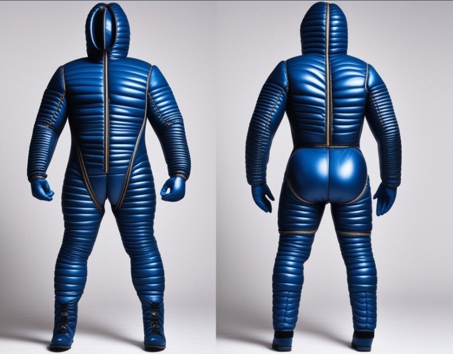 Ultramarine blue jumpsuit with foam rubber padding