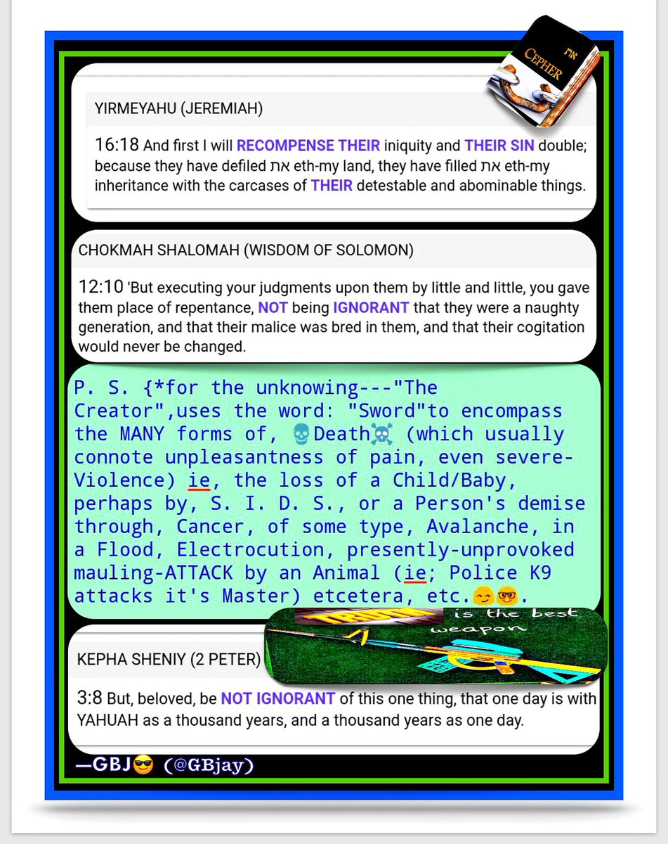 gbjay's tweet image. 🗿tinyurl.com/mrw7xpja ... #Governments #Theists #Ayatollahs #Pope's #Teachers ,ALL #Self #Proclaimed #Leaders use t/ #Art of #inveigle #Mass #Deception #CLEVERLY #called #Shadowban #Censorship hiding #Truth from t/ 99.3/4% @TeeLee701😏!   ---GBJ😎  #KTC #APTTMH #MHOE #YAH ↩️