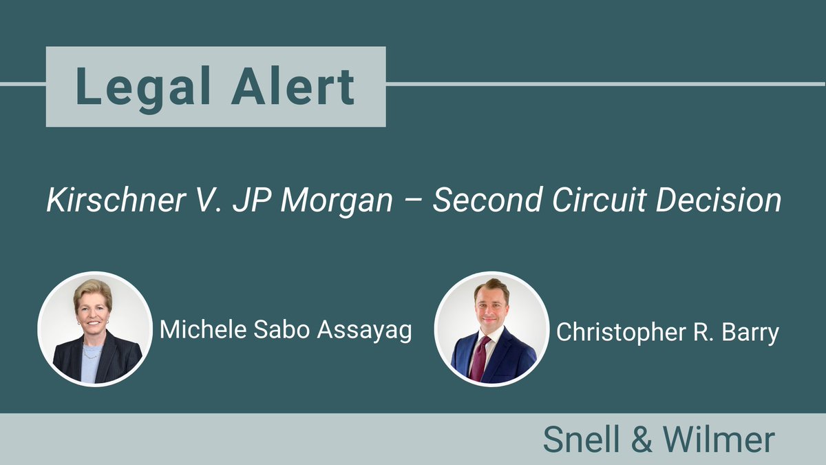 SWLawNews's tweet image. #LegalAlert — Kirschner V. JP Morgan – Second Circuit Decision: Read more by Michele Sabo Assayag and Christopher R. Barry bit.ly/3rcnyIE
 
#SecondCircuit #Securities #Financing