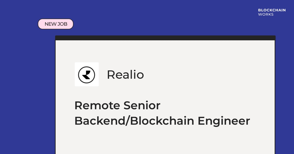 👉 Realio is looking for a Remote Senior Backend/Blockchain Engineer working with Go, Python &amp; JavaScript

Apply now or send to a friend! 🔥
blockchain.works-hub.com/jobs/remote-se…

#remotework #remotejobs #go