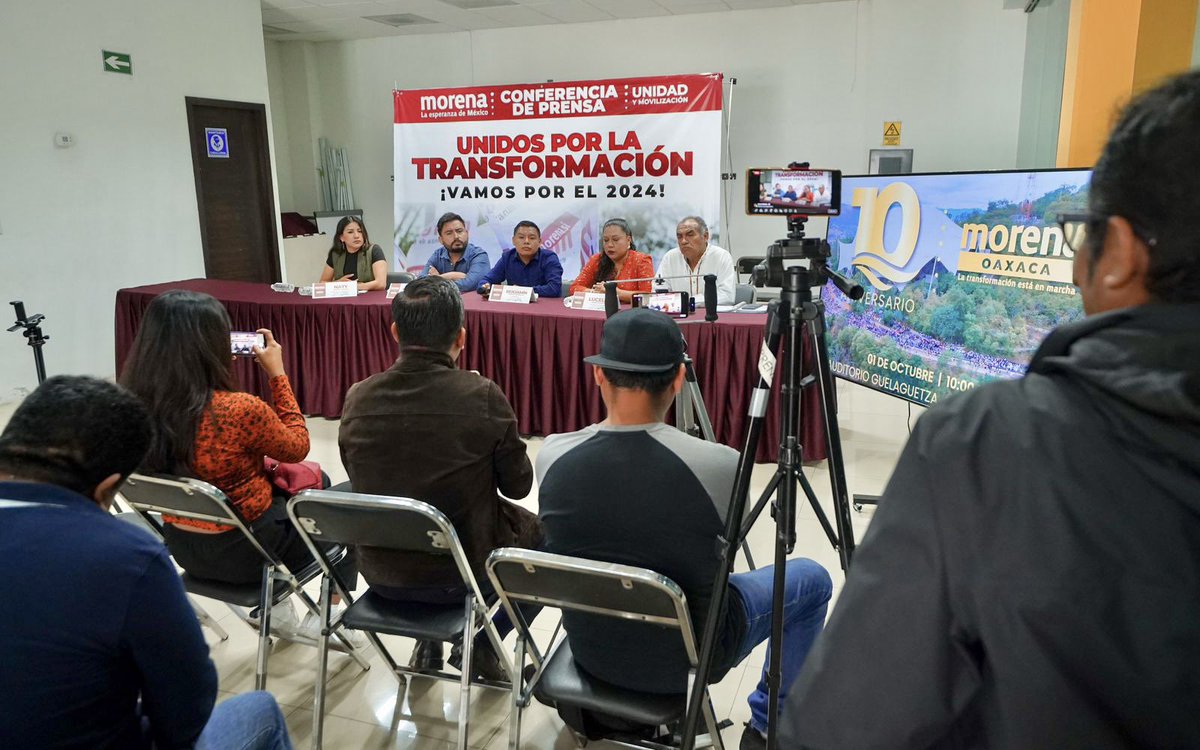 MorenaOaxaca1's tweet photo. Nuestro movimiento está más unido y fuerte que nunca, estamos construyendo la ruta de organización hacia el 2024, así lo informó nuestra Dirigencia Estatal en conferencia de prensa. https://t.co/D3QIRsUphi