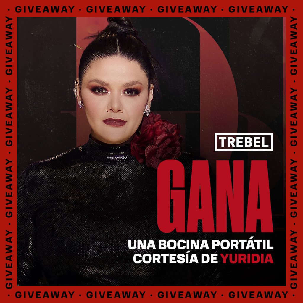 trebelmx's tweet photo. GANA UNA BOCINA PORTÁTIL CORTESÍA DE YURIDIA

Pasos:
1Sigue la cuenta de @trebelmx
2Ve a la app, descarga ‘Malamente’ de Yuridia, sube a tu cuenta un screenshot escuchando la canción.  Etiqueta a @trebelmx @yuritaflowers y @sonymusicmexico y agrega el hashtag #YuridiaEnTREBEL https://t.co/SZUV2RLz3r