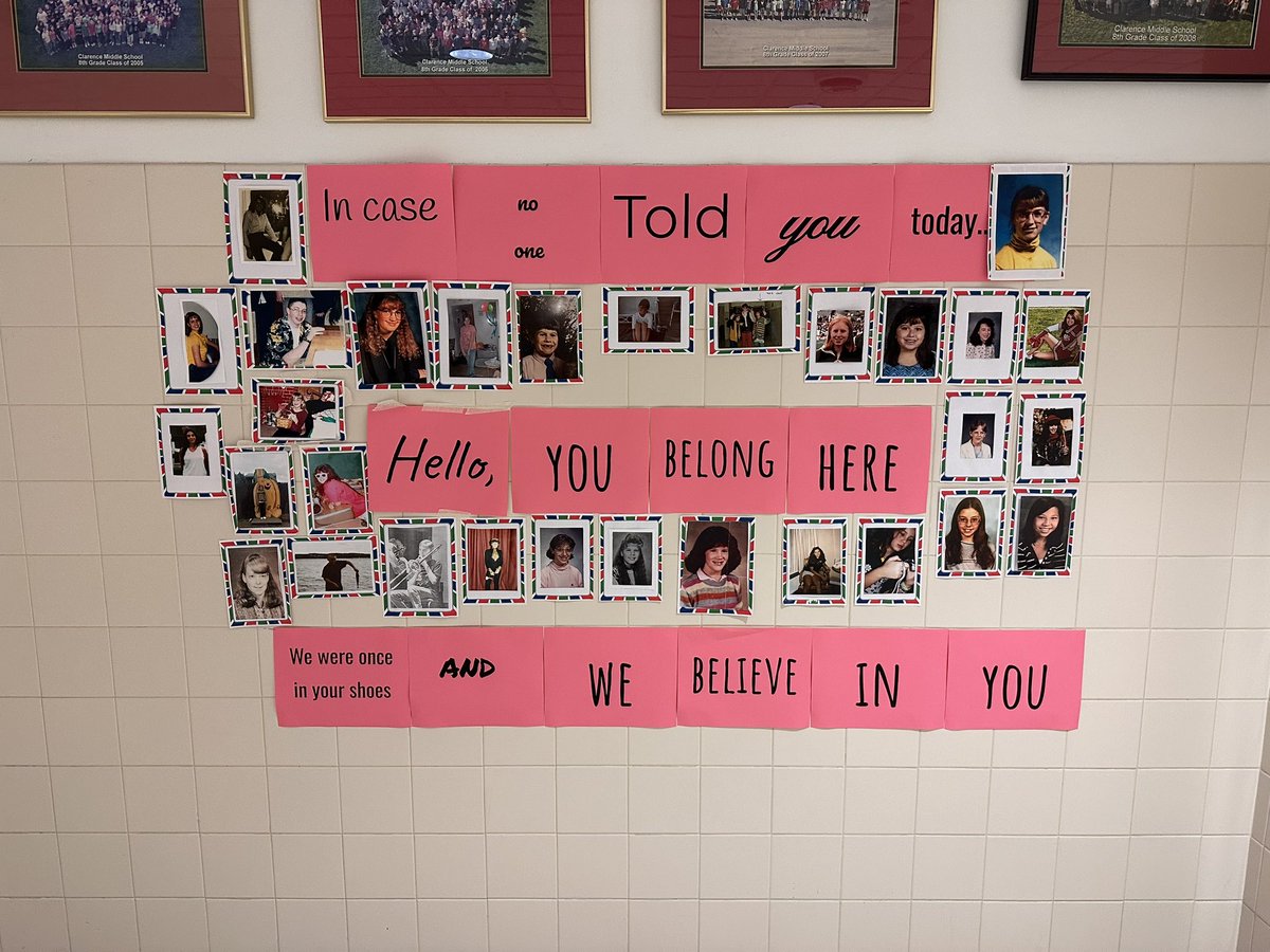 Before the <a href="/ClarenceCsd/">Clarence Central School District</a> Board of Edu. meeting, I couldn’t help but notice the encouraging displays put together in each of the <a href="/ClarenceMiddle/">ClarenceMiddleSchool</a> grade-level wings!  What a great message that students will chuckle at!
(PS: I think I spy <a href="/MLauer44/">Matt Lauer</a> under the blue YOU) #ClarenceProud