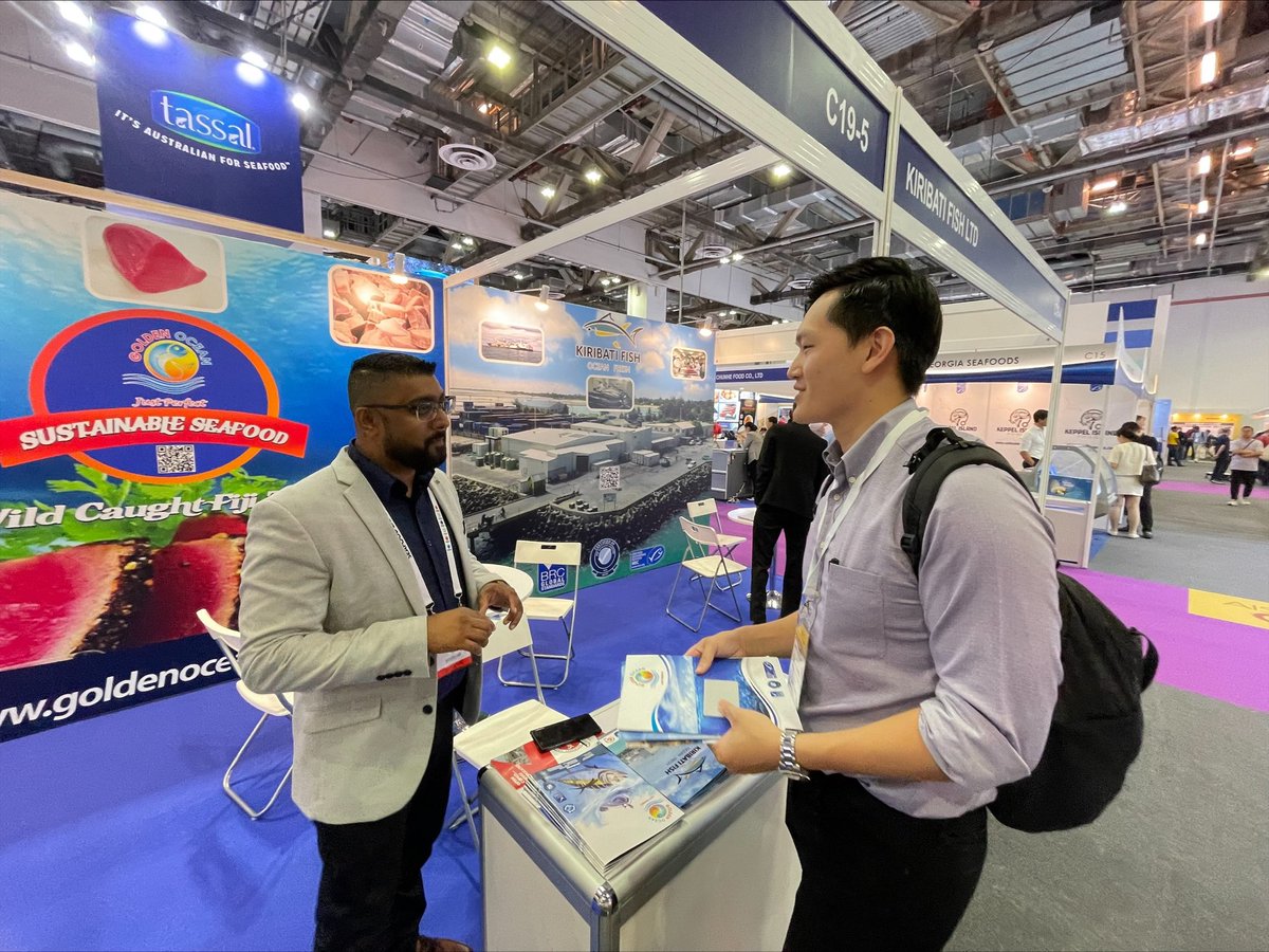 OceanOutcomes's tweet image. Our Asia Fishery Improvement Manager,  Ho-Tu Chiang, is in Singapore this week — repping O2 at  @SeafoodExpoAsia! #SEASIA23