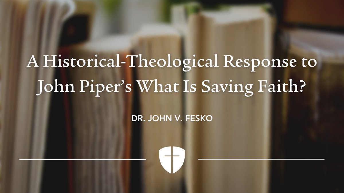 "A Historical-Theological Response to John Piper’s What Is Saving Faith?"

Dr. <a href="/jvfesko/">jvfesko</a> of <a href="/RTSJackson/">RTS Jackson</a> examines the historical-theological aspects of Dr. John Piper's book on saving faith.

bit.ly/3LcEUMq