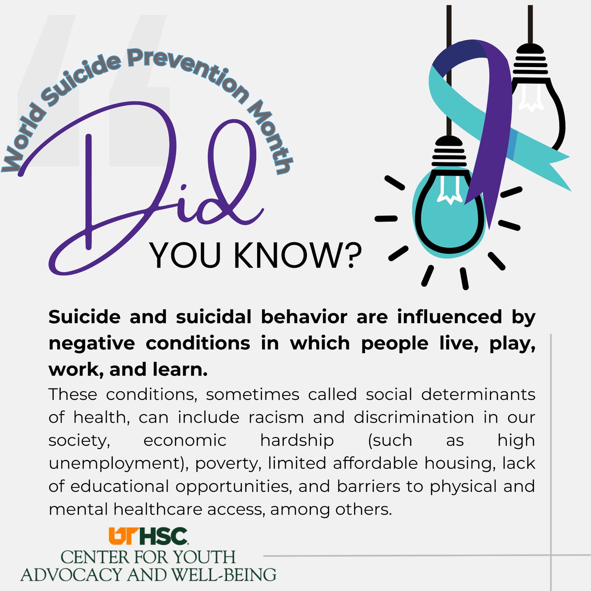 #worldpreventionsuicidemonth #uthsccyaw #socialawareness