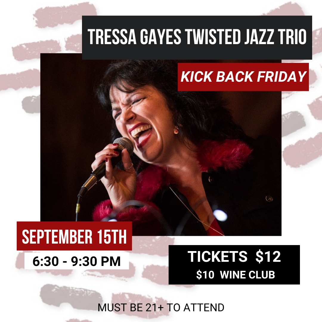 Tips for avoiding FOMO (fear of missing out): 1. Go to the event page below ⬇️ klinkerbrickwinery.com/Visit/Event-Ca… 2. Click on Friday, September 15 3. Purchase your tickets to see Tressa Gaye's Twisted Jazz Trio this Friday 🎸🎷🎹