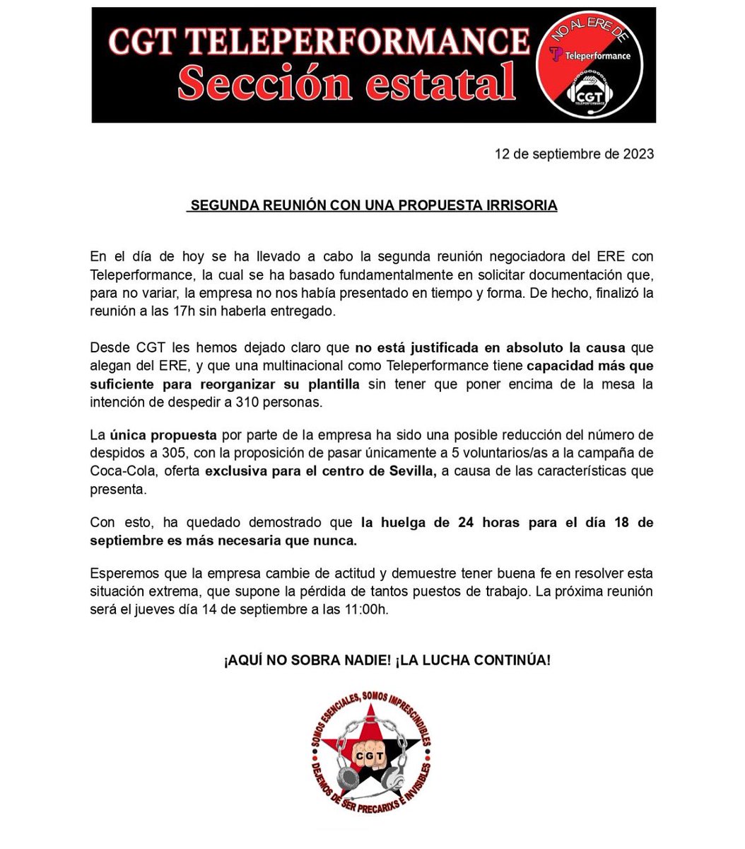 CGT Teleperformance Sevilla tweet media
