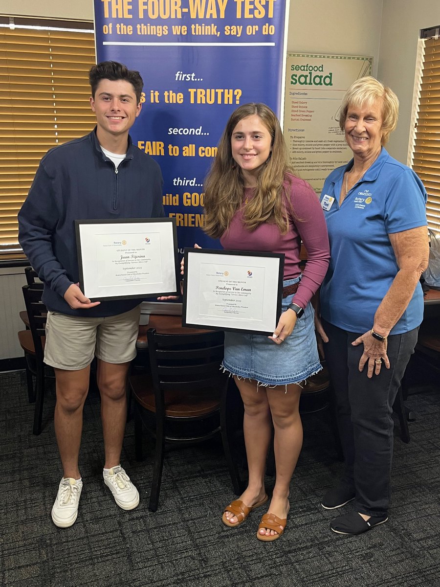 vanemanv's tweet image. Congrats to Penelope Van Eman and Augie Tijerina for being the Okeechobee HS Rotary Club students of the month. @Rotary @LakeONews @OHSLadyBrahmans @OkeechobeeHS