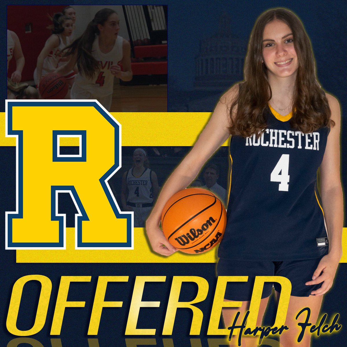Harper Felch (@harper_felch) on Twitter photo After a great official visit with <a href="/RochesterWBB/">Rochester WBB</a> I am so excited to say that I have an offer! Thank you Coach Scheible @URCoachSpaz <a href="/CoachNyLewis/">Nyisha Lewis</a> for believing in me! <a href="/CoachSchollNCSA/">Nicole Scholl</a> <a href="/RiseasOneAAU/">Rise as One AAU</a> After a great official visit with <a href="/RochesterWBB/">Rochester WBB</a> I am so excited to say that I have an offer! Thank you Coach Scheible @URCoachSpaz <a href="/CoachNyLewis/">Nyisha Lewis</a> for believing in me! <a href="/CoachSchollNCSA/">Nicole Scholl</a> <a href="/RiseasOneAAU/">Rise as One AAU</a>