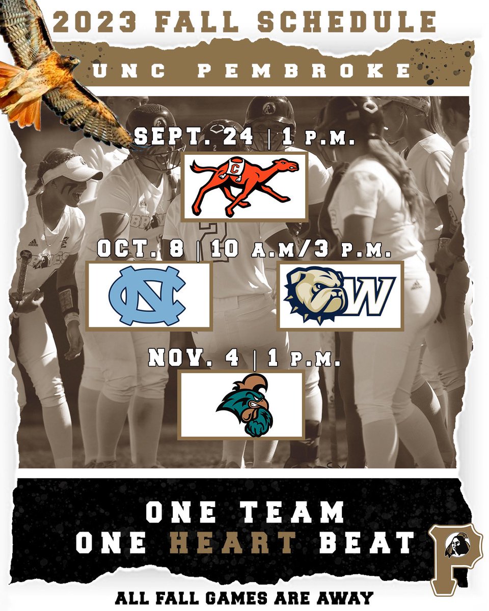 UNCP_Softball's tweet image. Come get your first glimpse of this year’s team at any of our fall games! All games are away! 

#bethereorbe◻️