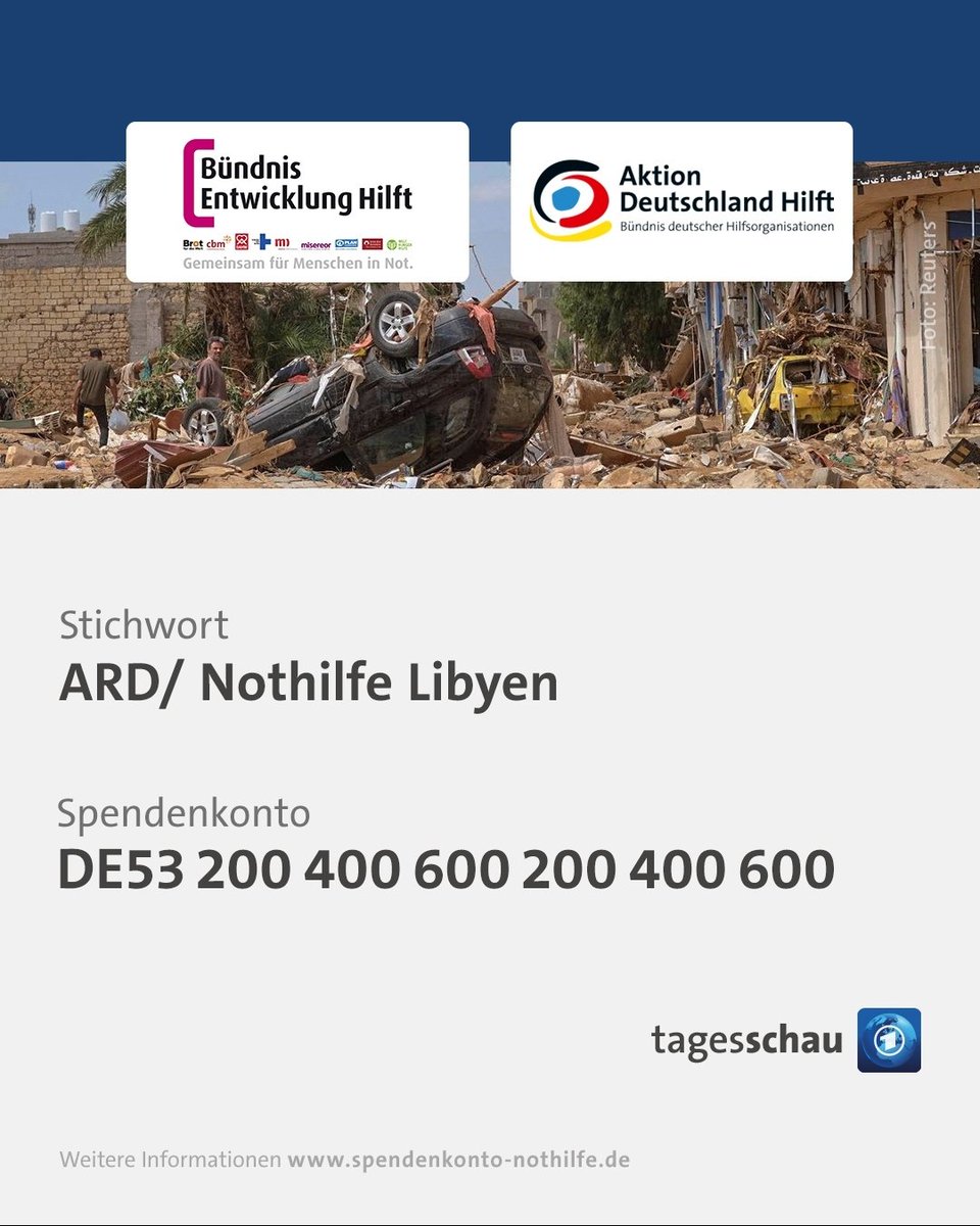 XenoSci's tweet photo. Sie können nun aus Deutschland heraus über diese IBAN spenden, um den Menschen in Libyen, die von der Katastrophe durch Hurrikan Daniel betroffen sind, zu helfen.
#savelibya #Deutschland #germany #Danial #Berlin #Munich #humanity #Libya #LibyaFloods https://t.co/xFEoXHUzbm