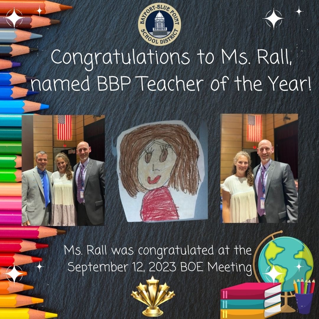 Bayport-Blue Point (@bbpschools) on Twitter photo Tonight, the #BBP BOE & community congratulates Ms. Rall on being named Teacher of the Year! #BelongBelievePossible <a href="/AcademyBBP/">Academy Street Elementary School</a> <a href="/eibbpta/">Bayport-Blue Point Teacher's Association</a> Tonight, the #BBP BOE & community congratulates Ms. Rall on being named Teacher of the Year! #BelongBelievePossible <a href="/AcademyBBP/">Academy Street Elementary School</a> <a href="/eibbpta/">Bayport-Blue Point Teacher's Association</a>