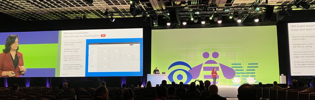 continuing the live demos theme: @StephaneMery1 showing off IBM Event Automation at #IBMTechXchange ibm.com/products/event…