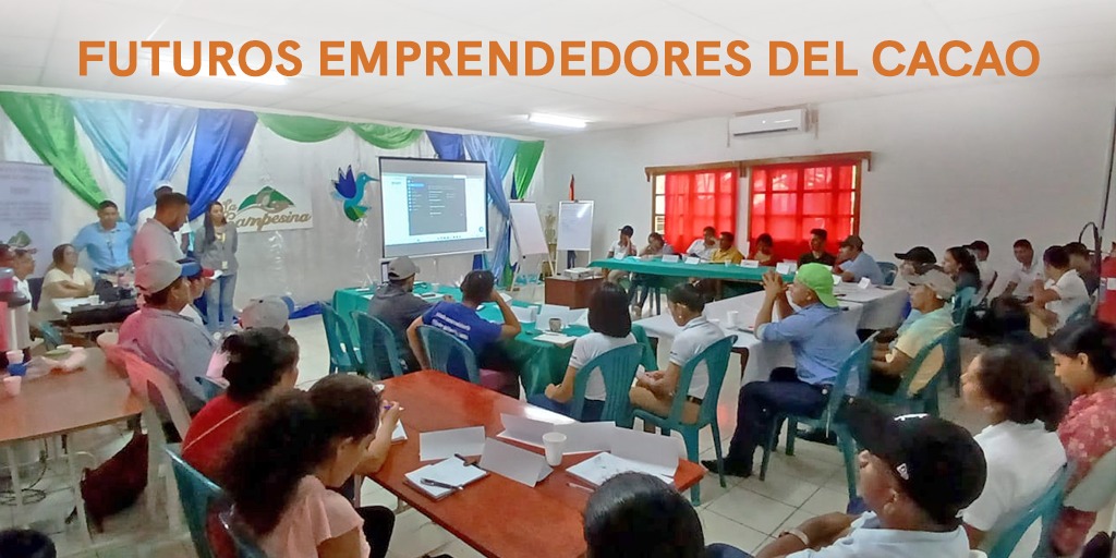 SICACAO1's tweet photo. 30 jóvenes socios de la coop. La Campesina en Nicaragua participan en el curso de Emprendimiento del Proyecto Juventud Powerpor el Cacao, organizado por @rikoltoLA y Fundación Colibrí del Grupo Colruyt. Aprenderán a convertir ideas en negocios con apoyo del #CURLA de Honduras. https://t.co/eGTpdjTSN4