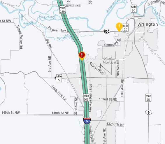 wsdot_traffic's tweet photo. HEADS UP🚨 | Nightly I-5 maintenance work in #Arlington
WHAT: People will see both single & double lane closures
WHERE: WSDOT maintenance crews will be working on both NB & SB I-5 between MP 207-208 in #SmokeyPoint
WHEN: 9 p.m. - 5 a.m., Wed. 9/13 & Thur. 9/14, nightly https://t.co/u8yXlVte7m