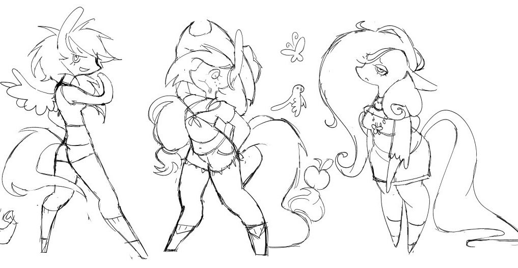 chalkdraws's tweet photo. I lost the file for this so heres sketched mane six https://t.co/CCflhcU1lm