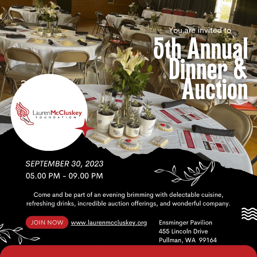 Please join us on September 30th for our annual Foundation dinner &amp; auction! Tickets can be purchased at laurenmccluskey.org. We hope to see you there!
