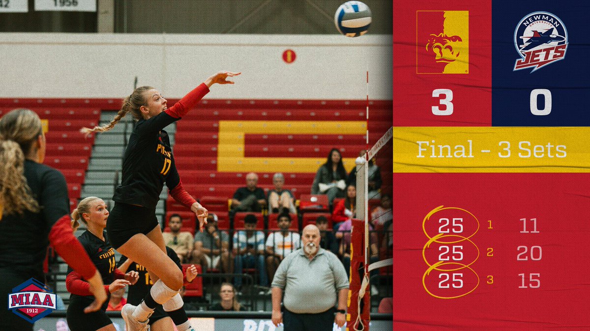 FINAL.

It's a Gorilla sweep over Newman to begin MIAA league play tonight 🏐🦍