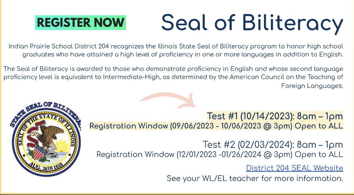Registration is now open  <a href="/NeuquaValley/">Neuqua Valley High School</a> 🌎<a href="/NVWorldLanguage/">NV WL/EL Department</a> 
ipsd.org/Page/134