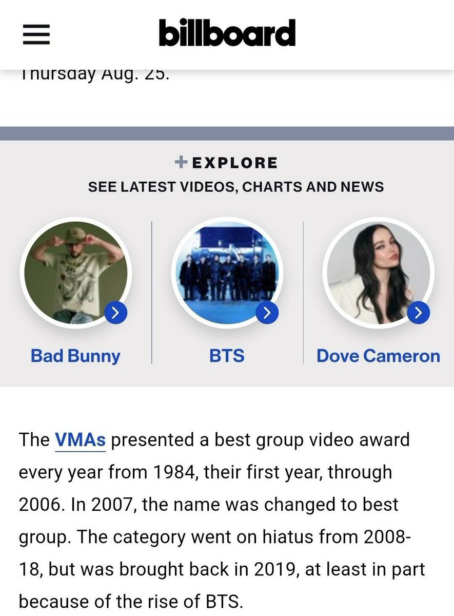 imsoosickofthem's tweet photo. [INFO]

10년간 수상을 중지했던
VMA "올해의 그룹"은 

방탄소년단의 부상(rise)과 함께 다시 부활하게 되었다. https://t.co/04GtLzpROC