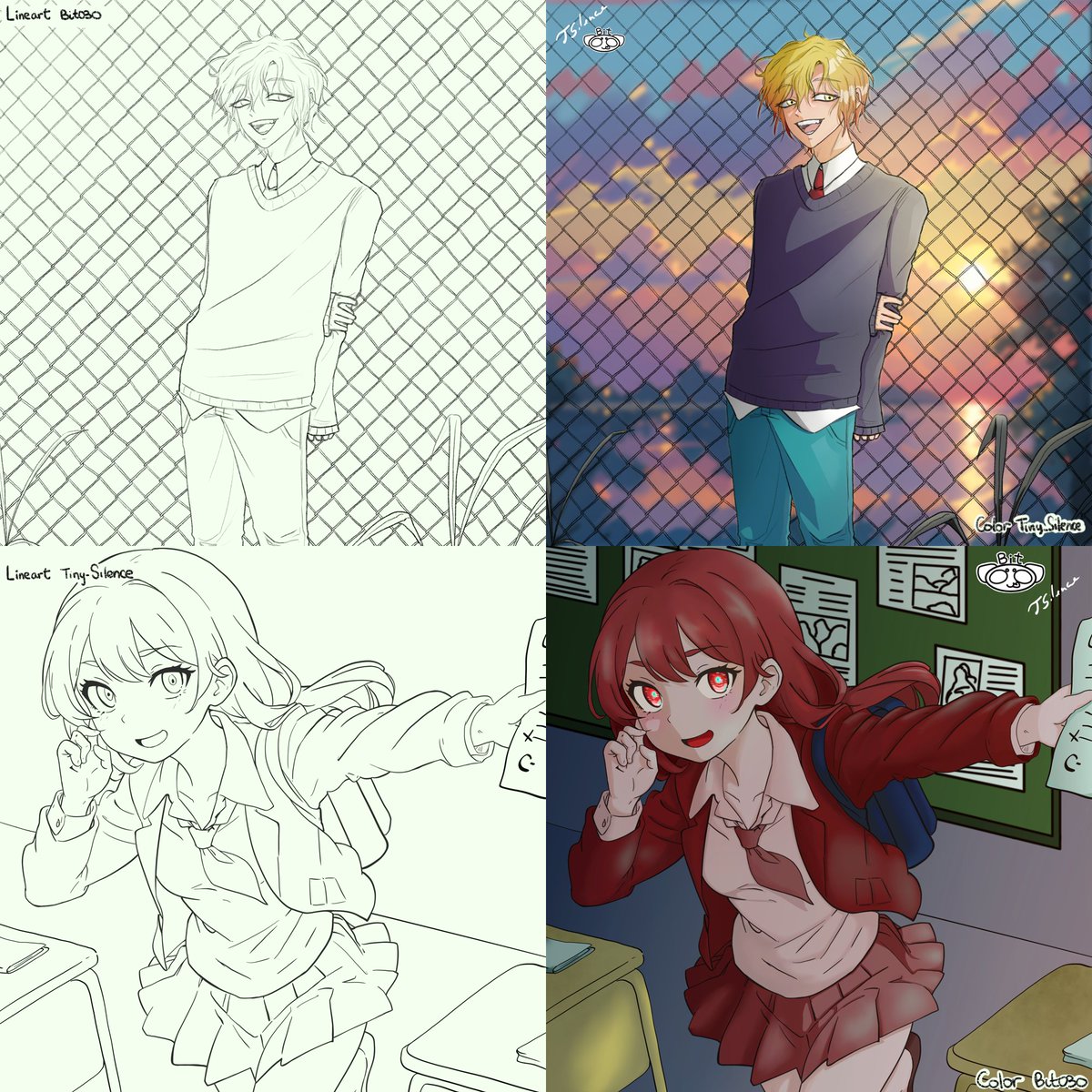 21bi___'s tweet image. Segunda colaboración con Tiny_Silence
Elegimos paleta de colores. Hicimos lineart con temática escolar y lo intercambiamos para colorear :3 ⭐⭐
#collaboration #Collab